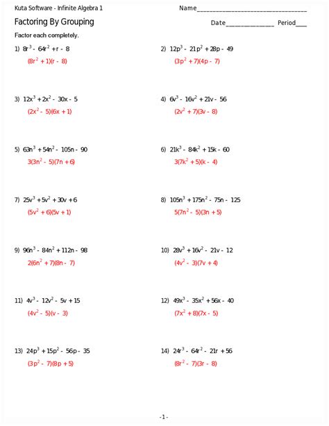 Quadratic Formula Practice With Answers