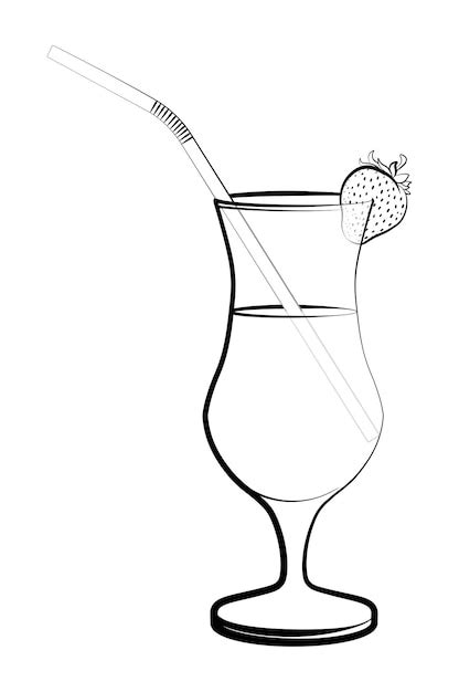 Seite Glas Cocktail Clipart Schwarz Weiss Bilder Kostenloser