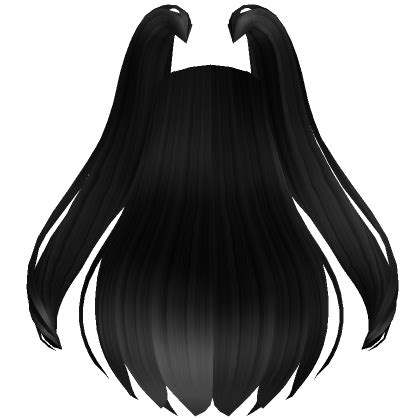 Long Hair Extensions W Pigtails In Black Roblox Voluminous Hair