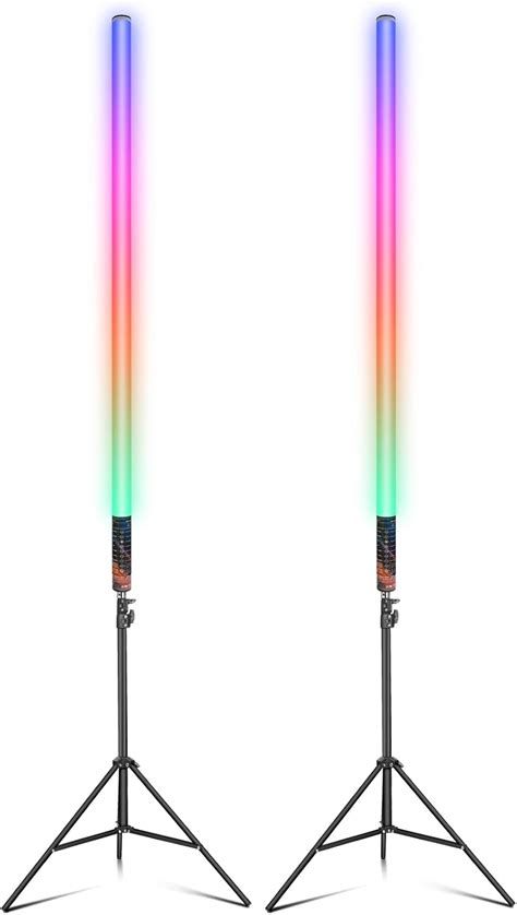 Amazon LUXCEO 2Pack RGB Tube Light Bar 4FT With Light Stand