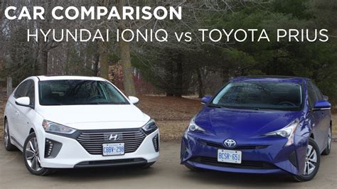 Car Comparison Hyundai Ioniq Vs Toyota Prius Drivingca Youtube