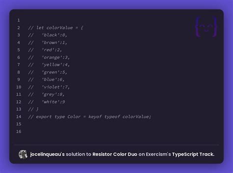 Jocelinqueau S Solution For Resistor Color Duo In Typescript On Exercism