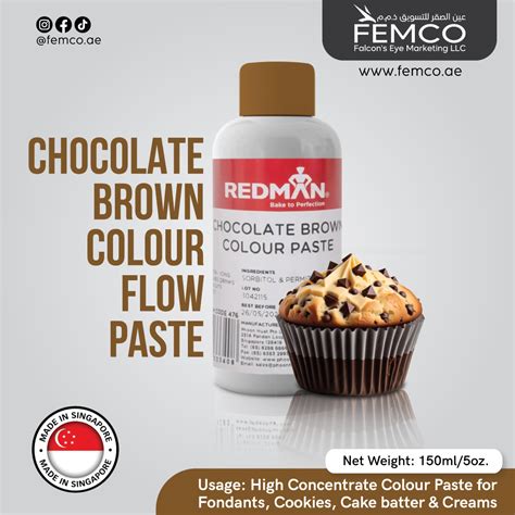 chocolate brown colour paste  bottle falcons eye marketing llc