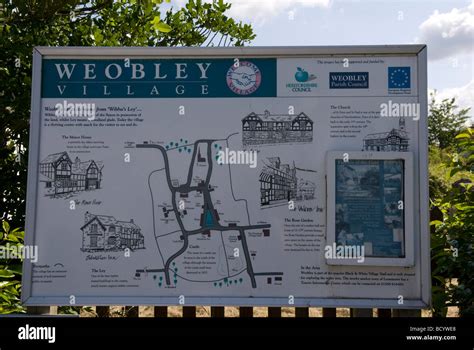 Map of Weobley Village Herefordshire England Stock Photo - Alamy