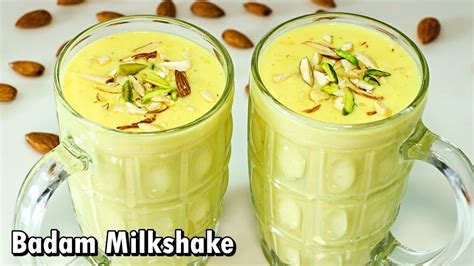 Healthy Badam Milkshake Recipe Almond Milk Recipe Youtube