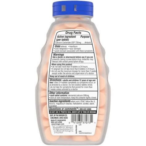 Kroger® Extra Strength Orange Cream Flavor Sugar Free Antacid Chewable Tablets 90 Ct Kroger