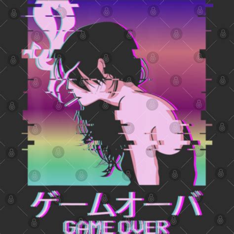 Japanese Vaporwave Sad Anime Girl Game Over Indie Aesthetic Coasters