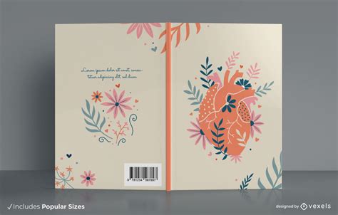 Descarga Vector De Diseño De Portada De Libro De Corazón Floral