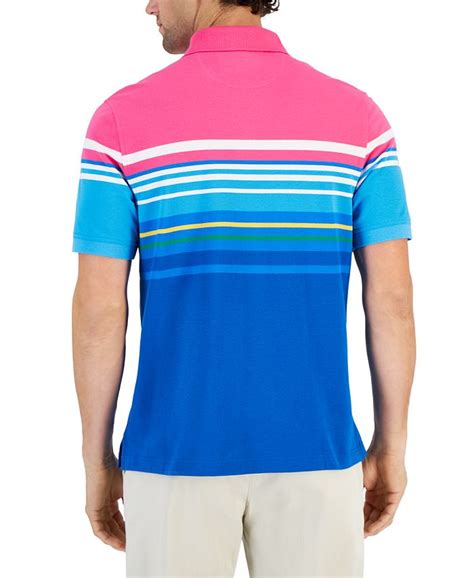 Club Room Mens Short Sleeve Performance Bold Striped Polo Shirt