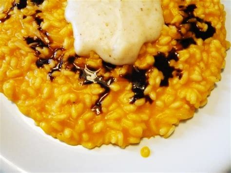 Ricetta Risotto Alla Zucca Con Crema Di Parmigiano E Aceto Balsamico