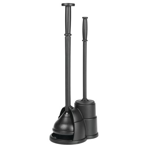 Mdesign Hidden Plunger And Brush Set For Bathroom Toilet Black