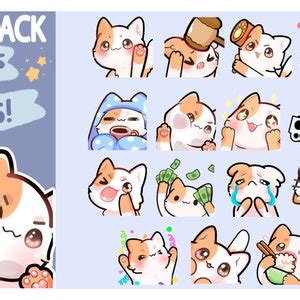 Twitch Emote Cute NEKO Mega Pack Emotes 30 Emotes Ready Etsy