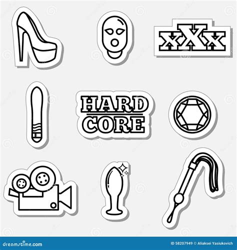 Sex Love Fetish Bdsm Icon Set Stock Vector Illustration Of Adult