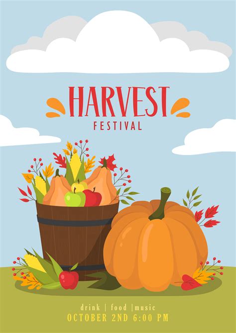 Harvest Festival Poster Card Banner 12847768 Vector Art At Vecteezy