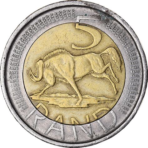 Coin South Africa 5 Rand 2004 Pretoria Bi Metallic Km281