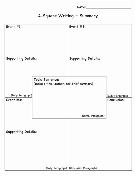 Four Square Vocabulary Graphic Organizer - Template LAB