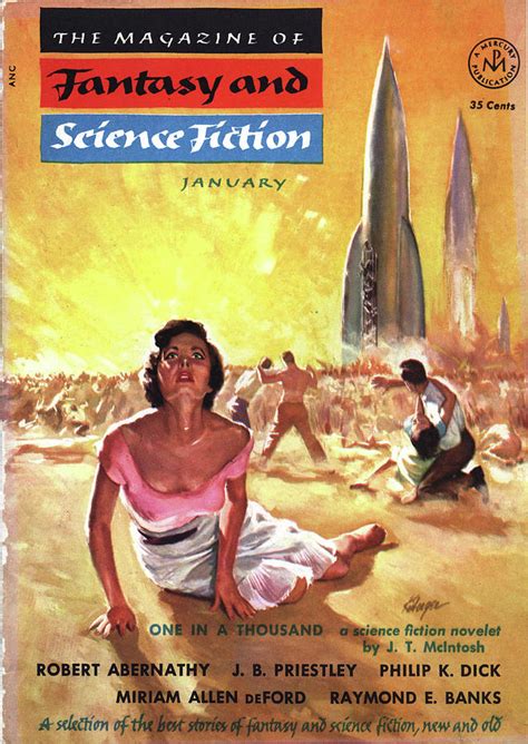 The Magazine Of Fantasy And Science Fiction Jan 1954 Painting By