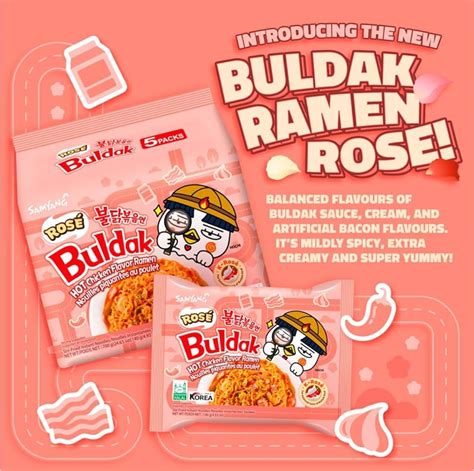 Samyang Buldak Rose Hot Chicken Flavour Ramen Pack Of K Food In