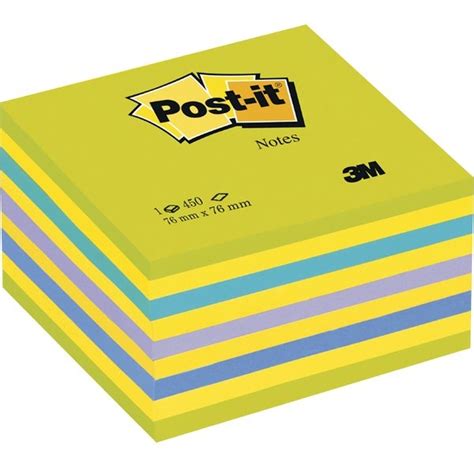 Blocchi Memo Adesivi Post It Cubo Colori Assortiti Neon 76x76 Mm