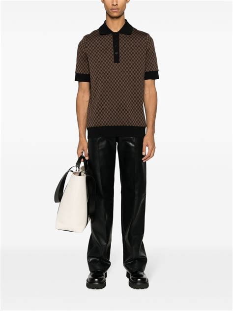 Balmain Mini Monogram Jacquard Polo Shirt Farfetch