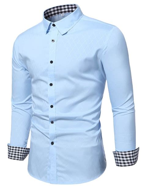 Hombres Camisa De Guing N Con Estampado De Rombo En Camisas De