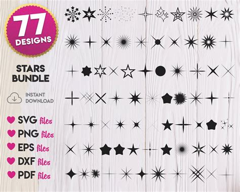 Stars SVG Bundle, Stars SVG Silhouette Designs, Stars Eps, Stars Png ...