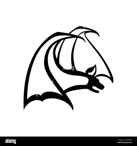 Vector Illustration Of Bat Logotype Simple Black And White Bat Symbol