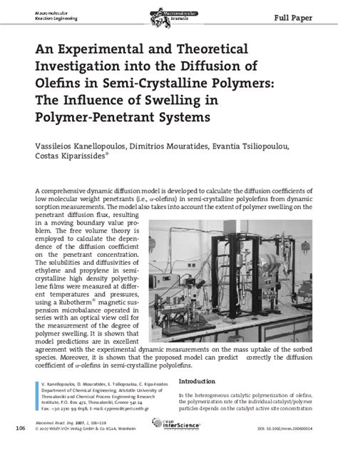 Pdf Transient Effects In Diffusion Controlled Polymer Cyclization