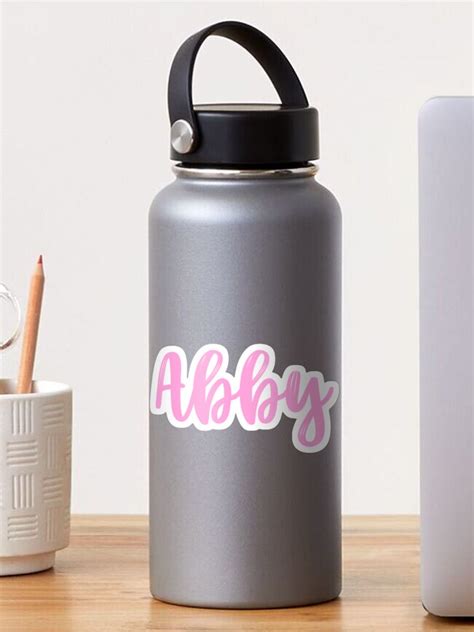 Abby Name Pink Sticker For Sale By Moxsto Redbubble