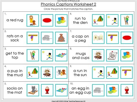 Phonics Phase 2 Captions Eyfs Teaching Resources