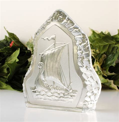 Crystal Glass Iceberg Paperweight Office Desk Nybro Sweden Etsy