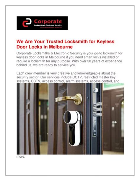 Ppt We Are Your Trusted Locksmith For Keyless Door Locks In Melbourne