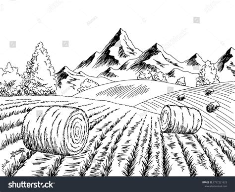 Farm Field Clipart Black And White