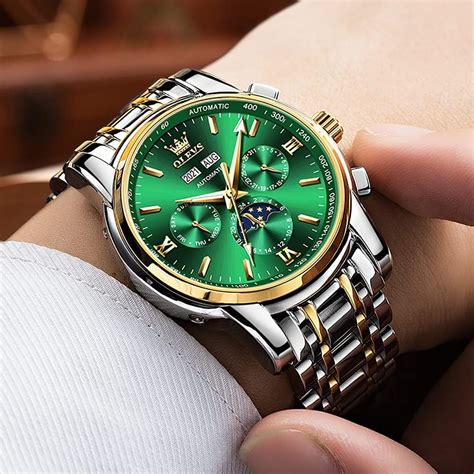 Buy OLEVS Automatic Men Watch Self Winding Mechanical Luxury Dress Moon