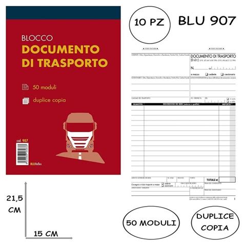 Nikoffice BLOCCO DDT DOCUMENTO DI TRASPORTO DOPPIA COPIA AUTORICALC