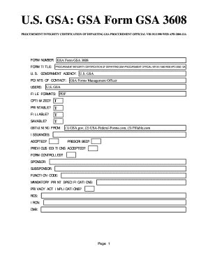 Gsa Form 3608 Fill Online Printable Fillable Blank PdfFiller