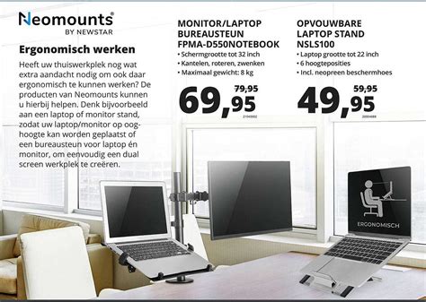 Neomounts By Newstar Monitor Laptop Bureausteun Fpma D Notebook Of