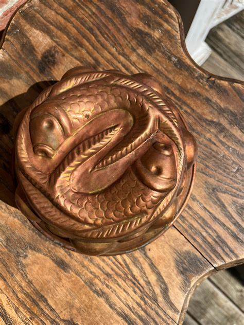 Antique Copper Fish Mold French Kitchen Etsy