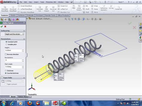 Solidworks Tutorial Spring With Helix And Spiral Swept Video Dailymotion