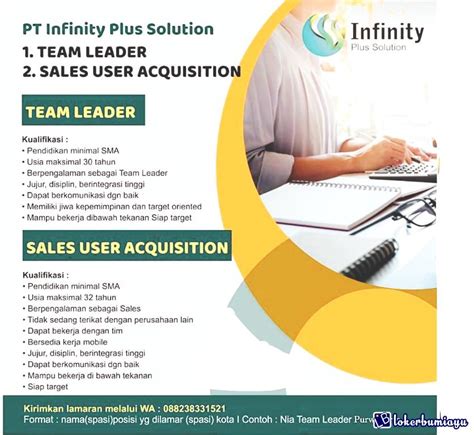 Lowongan Kerja Pt Infinity Plus Solution Maret