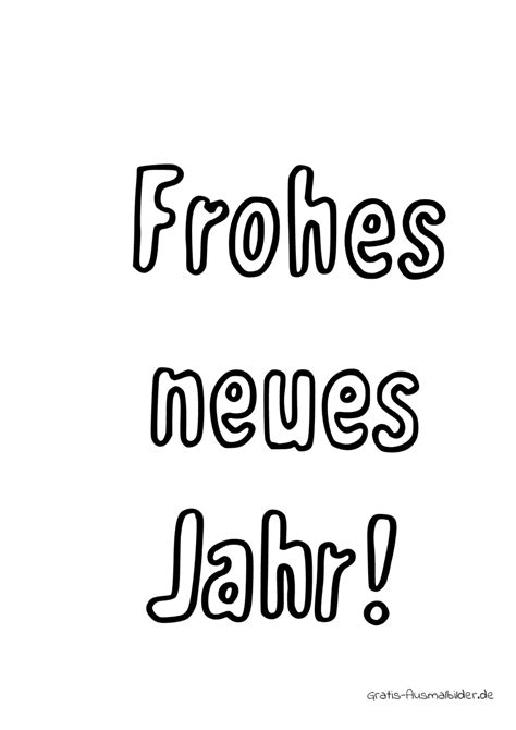 Ausmalbild Schriftzug Frohes Neues Jahr Kostenlose Malvorlagen Bei Gratis Ausmalbilderde