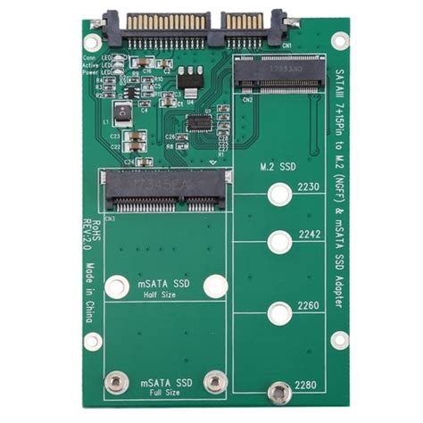 Wewoo M 2 NGFF mSATA SSD à SATA III 7 15 broches Adaptateur