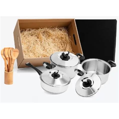 Kit Para Cozinha Em A O Inox Bambu P S Brindmark Brindes