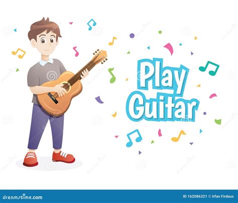 Joven tocando guitarra ilustración del vector Ilustración de ocio