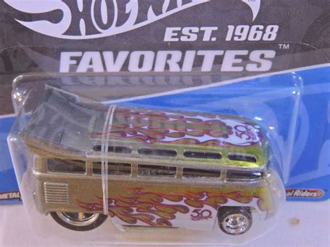 Models Hot Wheels VW Volkswagen T Drag Bus Kombi Silver Full Metal With Real Riders For