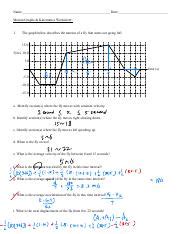 Motion Graphs & Kinematics Worksheet: Fly's Motion and | Course Hero