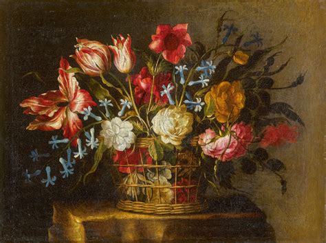 Juan De Arellano Still Life Of Tulips Bluebells And Other Flowers In