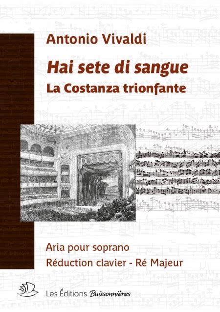 Scop Les Editions Buissonnieres Vivaldi Hai Sete Di Sangue Chant