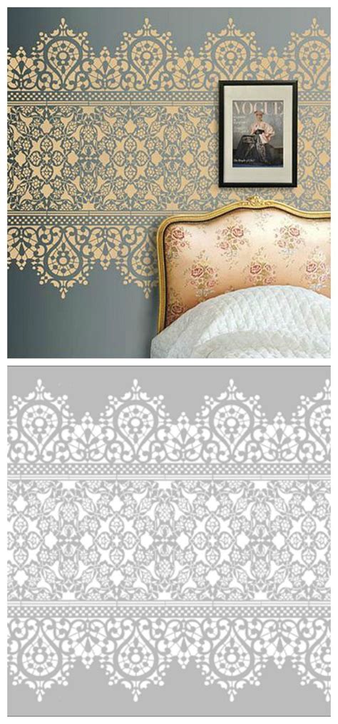 Lace Wall Stencil for Stunning Living Room Decor