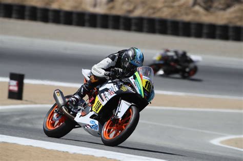 Motoamerica Benjamin Smith Takes Ktm Rc Cup Pole Position At Laguna